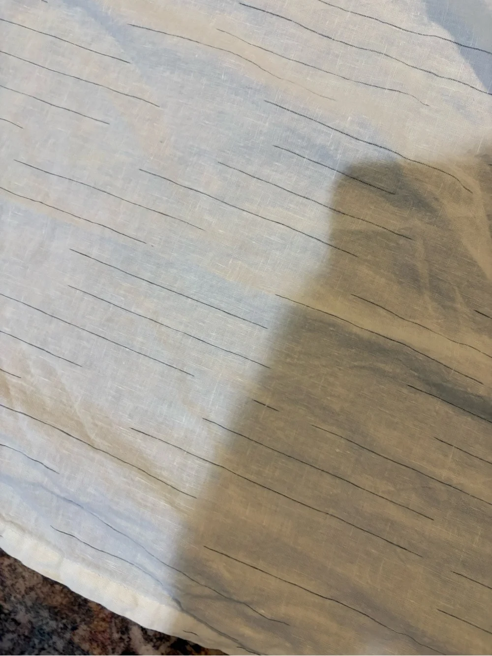 West Elm 102x90 Queen 100 Linen Striped Flat Sheet